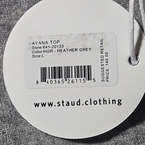 NWT STAUD Grey Ribbed Knit Tank Top Women’s L Minimalist Streetwear Quiet Luxury - Picture 10 of 11